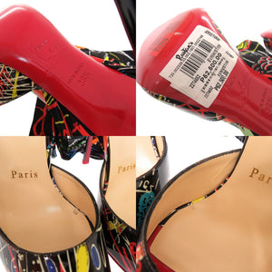 未使用品 クリスチャンルブタン パテントレザー シルク サイズ36 1/2 マルチカラー パンプス 1003【中古】Christian Louboutin