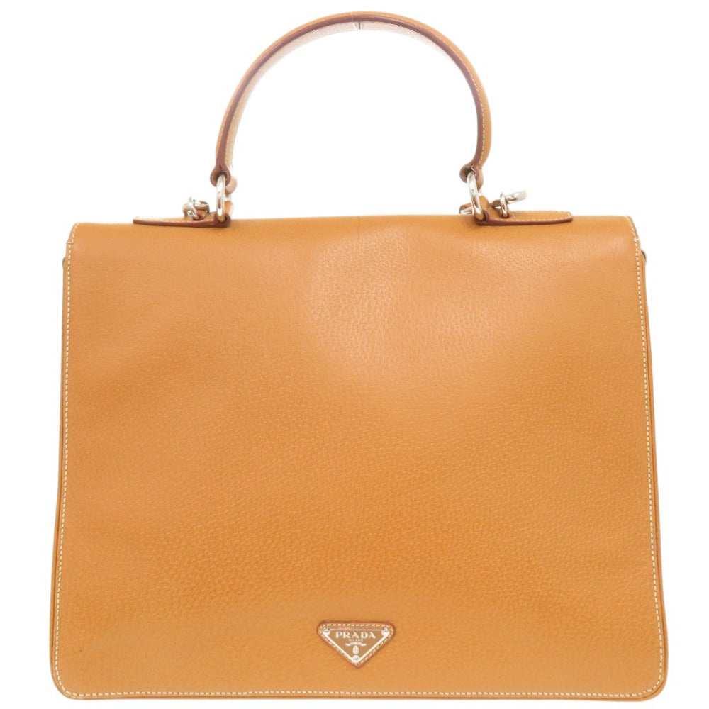 美品 プラダ ヴィッテロ ブラウン ハンドバッグ ショルダーバッグ 茶 1015【中古】PRADA