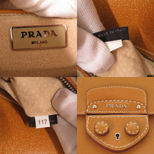 美品 プラダ ヴィッテロ ブラウン ハンドバッグ ショルダーバッグ 茶 1015【中古】PRADA