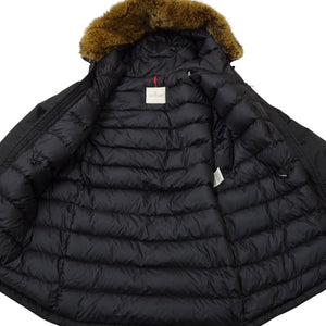 美品 モンクレール AJA ダウンコート ダウンジャケット サイズ1 ロング ブラック 黒 1019【中古】MONCLER メンズ