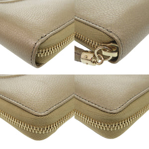 新品同様 グッチ ソーホー 308004 レザー ゴールド ラウンドファスナー 長財布 1024【中古】GUCCI