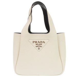 新品同様 プラダ ヴィッテロダイノ ソフト ミニ ホワイト レザー 1BA349 ハンドバッグ 白 1038 【中古】 PRADA