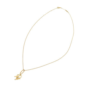 美品 セリーヌ トリオンフ ハート メタル ゴールド ネックレス 1055【中古】CELINE