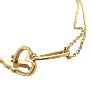 美品 セリーヌ トリオンフ ハート メタル ゴールド ネックレス 1055【中古】CELINE