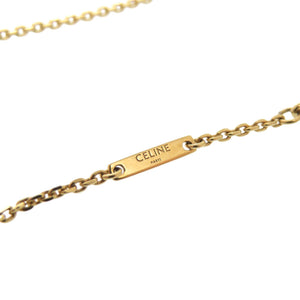 美品 セリーヌ トリオンフ ハート メタル ゴールド ネックレス 1055【中古】CELINE