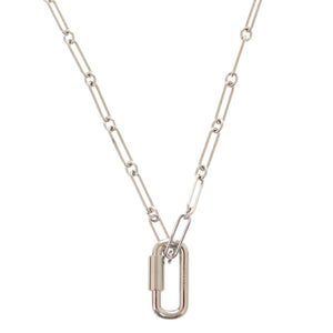 新品同様 エルメス キュリオジテ ロング H071631FP00 シルバー ネックレス 1068【中古】HERMES