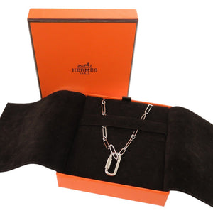 新品同様 エルメス キュリオジテ ロング H071631FP00 シルバー ネックレス 1068【中古】HERMES