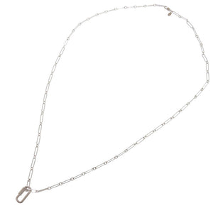 新品同様 エルメス キュリオジテ ロング H071631FP00 シルバー ネックレス 1068【中古】HERMES