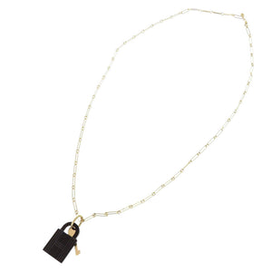 新品同様 エルメス カデナ アミュレット パドロック GM バッファローホーン ナチュラル ネックレス 1074【中古】HERMES