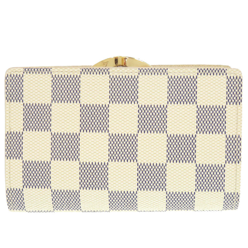 美品 ルイ ヴィトン ポルトフォイユ ヴィエノワ ダミエ アズール N61676 ホワイト 二つ折り財布 LV 1091【中古】LOUIS VUITTON