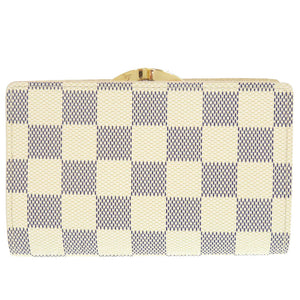 美品 ルイ ヴィトン ポルトフォイユ ヴィエノワ ダミエ アズール N61676 ホワイト 二つ折り財布 LV 1091【中古】LOUIS VUITTON