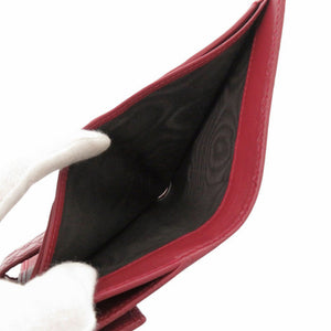 新品同様 グッチ 464916 マイクログッチシマレザー レッド 二つ折り財布 赤 1093【中古】GUCCI