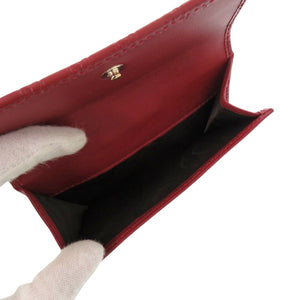 新品同様 グッチ 464916 マイクログッチシマレザー レッド 二つ折り財布 赤 1093【中古】GUCCI
