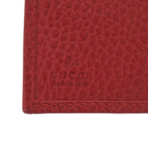 新品同様 グッチ GGマーモント 474746 グレインレザー レッド 三つ折り財布 赤 1094【中古】GUCCI
