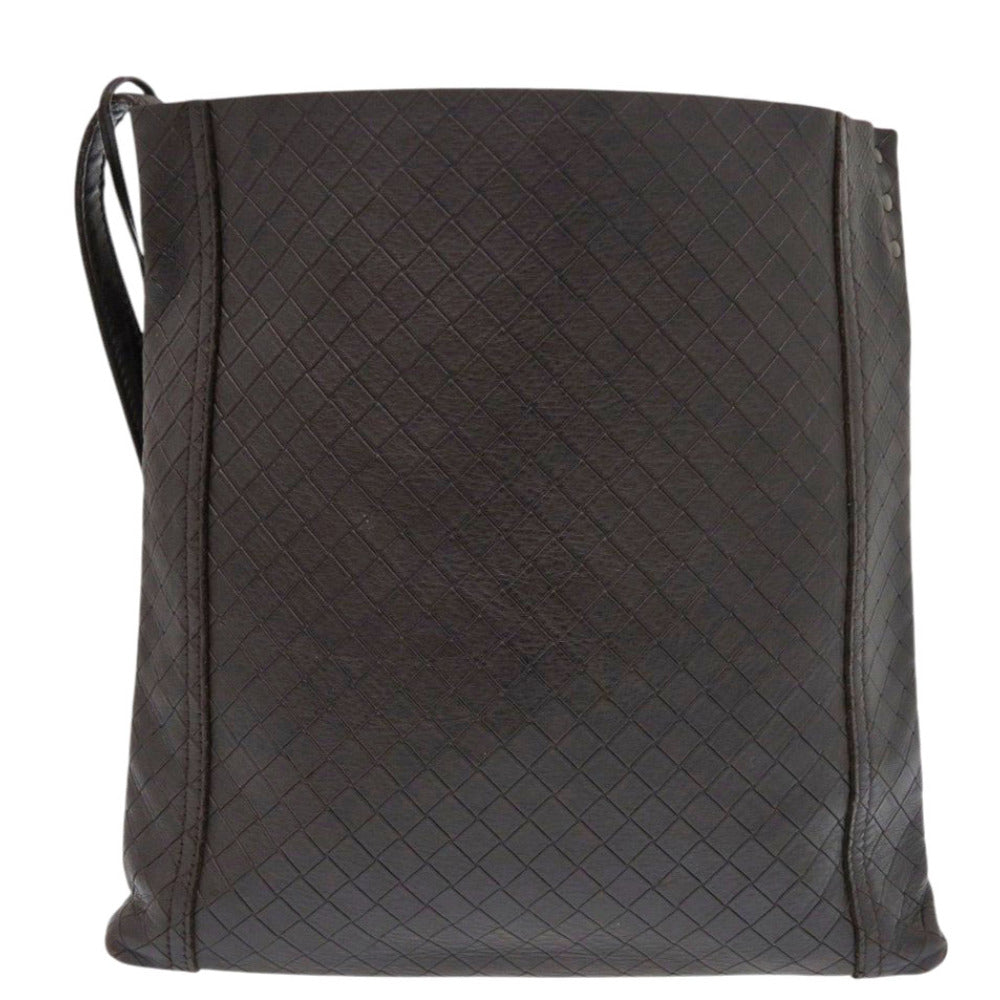 ボッテガヴェネタ イントレッチオ ミラージュ レザー ブラウン ショルダーバッグ 1095【中古】BOTTEGAVENETA