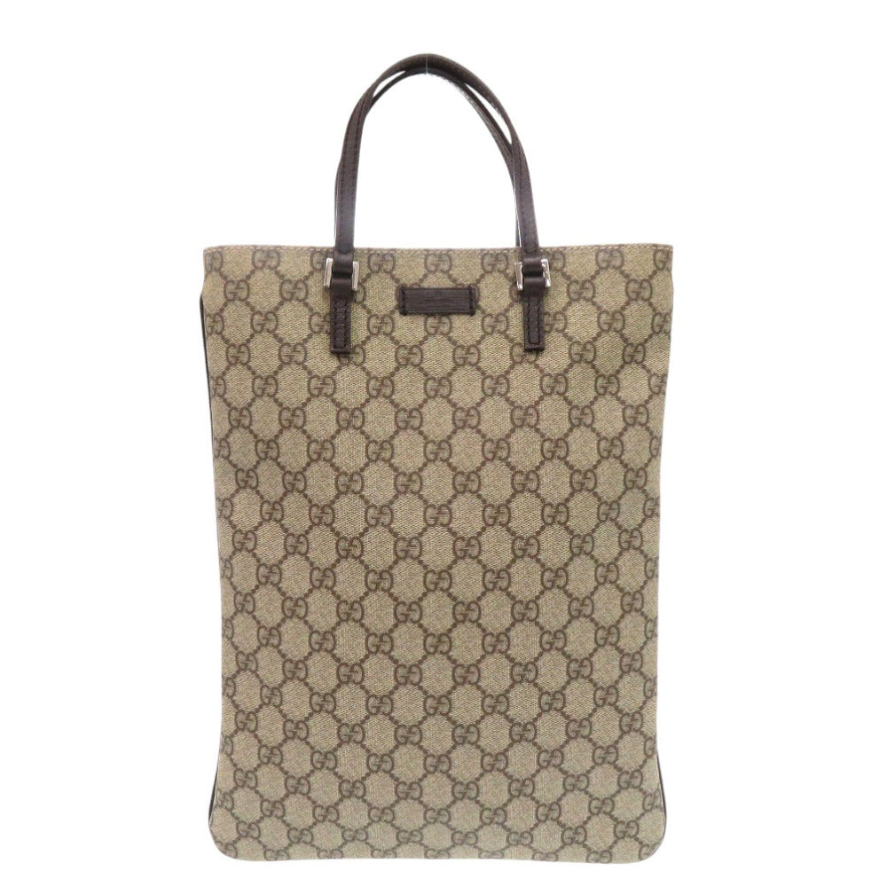 美品 グッチ GGスプリーム レザー ブラウン トートバッグ 1097【中古】GUCCI