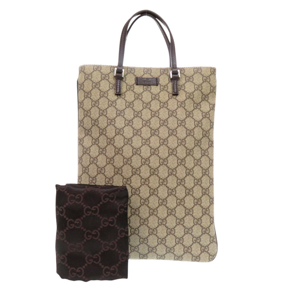 美品 グッチ GGスプリーム レザー ブラウン トートバッグ 1097【中古】GUCCI