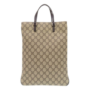 美品 グッチ GGスプリーム レザー ブラウン トートバッグ 1097【中古】GUCCI