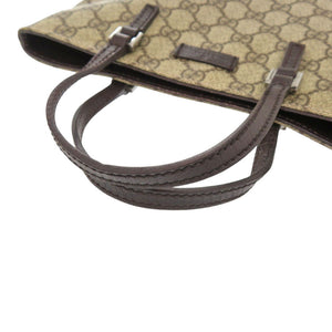美品 グッチ GGスプリーム レザー ブラウン トートバッグ 1097【中古】GUCCI