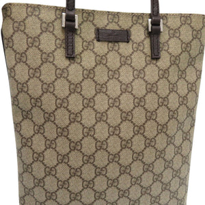 美品 グッチ GGスプリーム レザー ブラウン トートバッグ 1097【中古】GUCCI