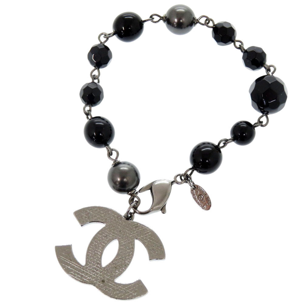 美品 シャネル ココマーク A37291 メタル フェイクパール シルバー ブレスレット 1103【中古】CHANEL