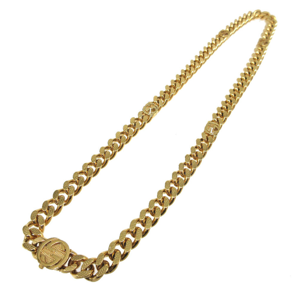 美品 グッチ 675766 インターロッキングG メタル ゴールド 喜平 ネックレス 1105【中古】GUCCI