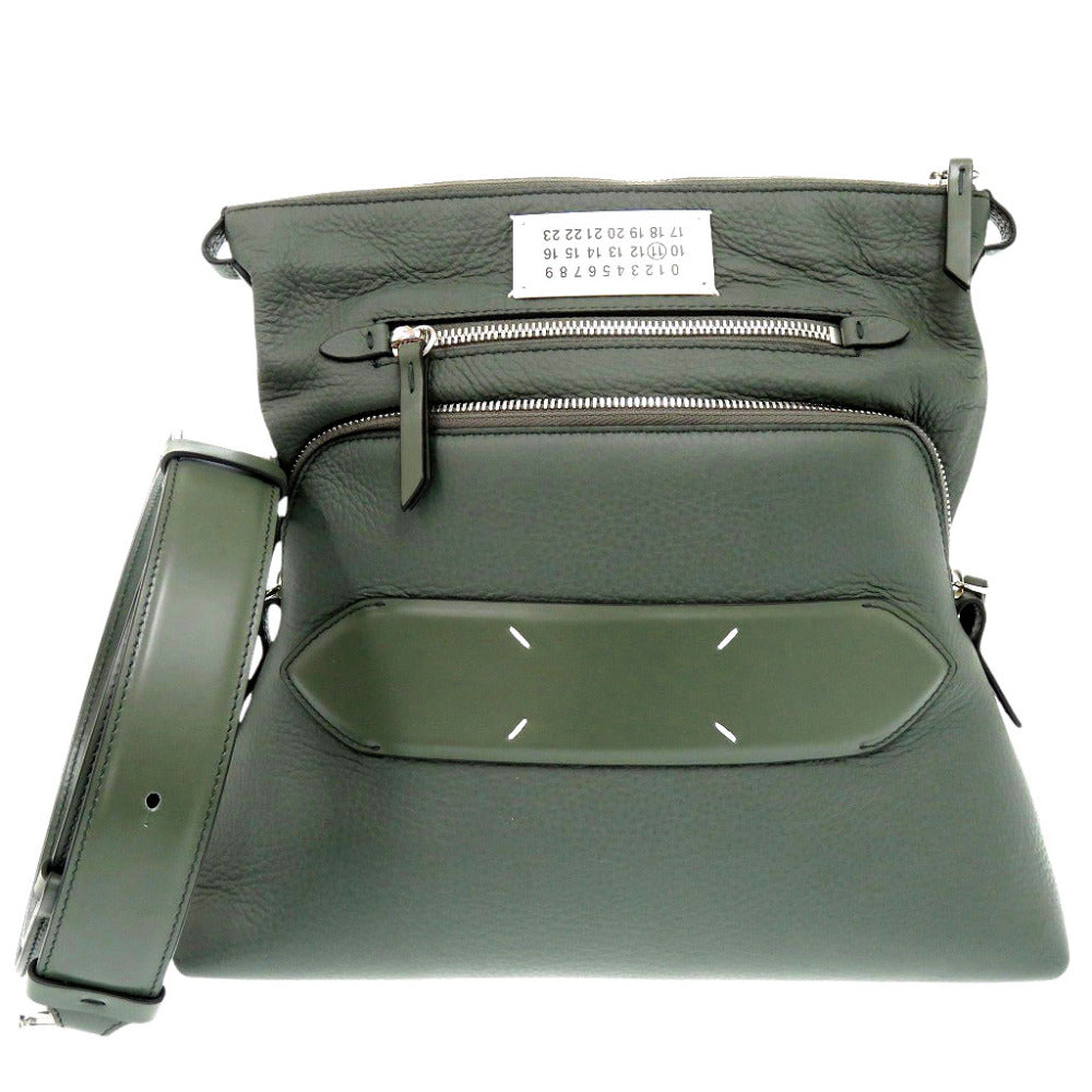 新品同様 メゾン マルジェラ ソフト 5AC SB1WG0003 レザー タイムグリーン ショルダーバッグ 緑 1130【中古】Maison Margiela