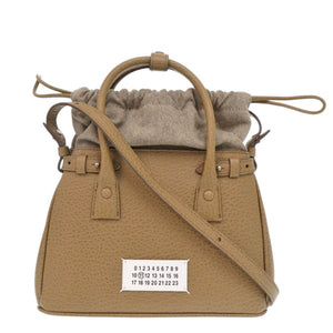 新品同様 メゾン マルジェラ 5AC ドローストリングバッグ SB3WD0005 P4348 T2281 レザー キャメル ハンドバッグ 1132【中古】Maison Margiela