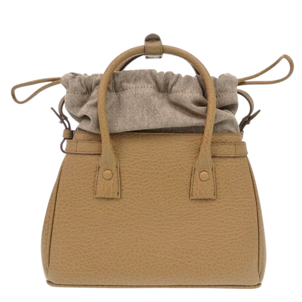 新品同様 メゾン マルジェラ 5AC ドローストリングバッグ SB3WD0005 P4348 T2281 レザー キャメル ハンドバッグ 1132【中古】Maison Margiela