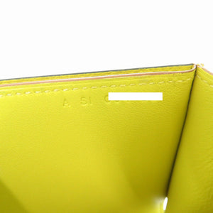 美品 エルメス パッサン ロング エプソン ライム A刻印(2017年製) 長財布 コインケース カードケース 1134【中古】HERMES