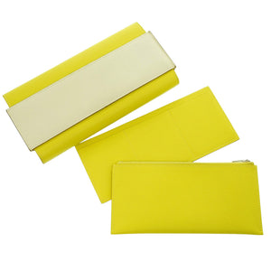 美品 エルメス パッサン ロング エプソン ライム A刻印(2017年製) 長財布 コインケース カードケース 1134【中古】HERMES