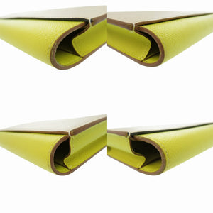 美品 エルメス パッサン ロング エプソン ライム A刻印(2017年製) 長財布 コインケース カードケース 1134【中古】HERMES