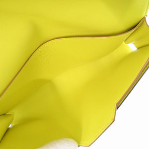 美品 エルメス パッサン ロング エプソン ライム A刻印(2017年製) 長財布 コインケース カードケース 1134【中古】HERMES