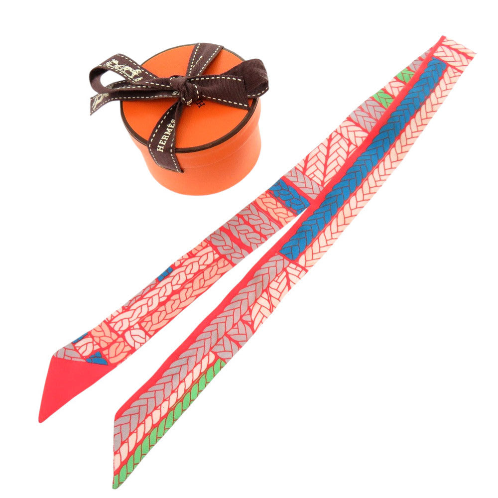 新品同様 エルメス ツイリードール トレスH シルク コーラル スカーフ 1145 【中古】 HERMES