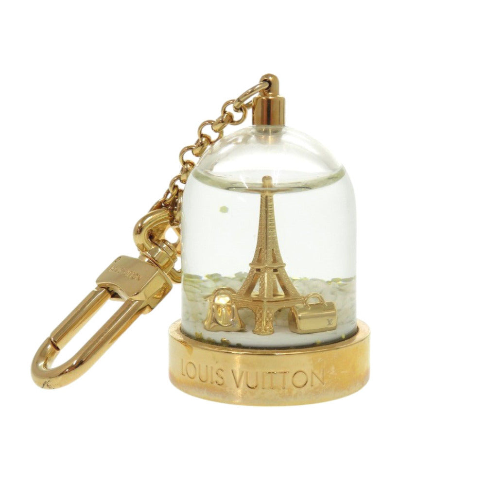 美品 ルイ ヴィトン スノードーム エッフェル塔 バッグチャーム M69013 メタル ゴールド キーホルダー LV 1149【中古】LOUIS VUITTON