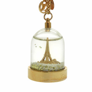 美品 ルイ ヴィトン スノードーム エッフェル塔 バッグチャーム M69013 メタル ゴールド キーホルダー LV 1149【中古】LOUIS VUITTON