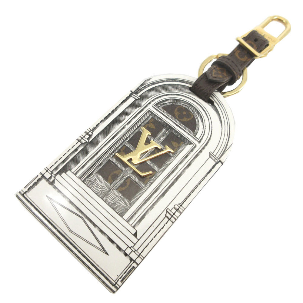 新品同様 ルイヴィトン モノグラム ポルトクレ タグ アーキテチュラ MP3204 ブラウン 茶 バッグチャーム キーホルダー 1150【中古】LOUIS VUITTON