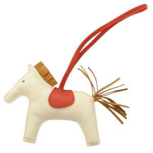 新品同様 エルメス バッグチャーム ロデオMM アニョーミロ クレ セサミ カーネリアン Y刻印(2020年製) キーホルダー 1151【中古】HERMES