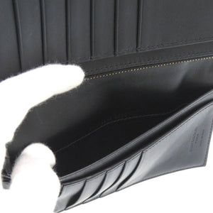 美品 サンローランパリ ロゴ 小銭入れ付き コンチネンタルウォレット 長財布 396308 H3Z2W 1000 レザー ブラック 1180【中古】SAINT LAURENT PARIS