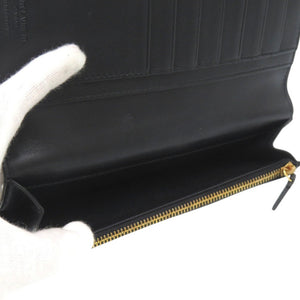 美品 サンローランパリ ロゴ 小銭入れ付き コンチネンタルウォレット 長財布 396308 H3Z2W 1000 レザー ブラック 1180【中古】SAINT LAURENT PARIS