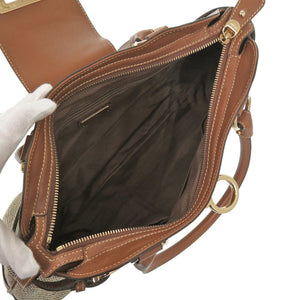 美品 サルヴァトーレフェラガモ マリッサ ガンチーニ キャンバス レザー ベージュ ハンドバッグ 1195【中古】Salvatore Ferragamo