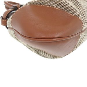 美品 サルヴァトーレフェラガモ マリッサ ガンチーニ キャンバス レザー ベージュ ハンドバッグ 1195【中古】Salvatore Ferragamo