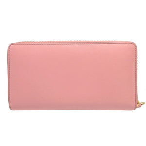 美品 グッチ 410102 レザー ピンク ラウンドファスナー長財布 財布 1196【中古】GUCCI