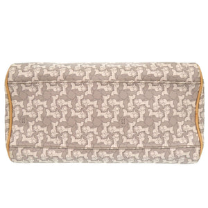 セリーヌ サルキー 馬車柄 PVC レザー グレー ホワイト ハンドバッグ ボストンバッグ 1198【中古】CELINE