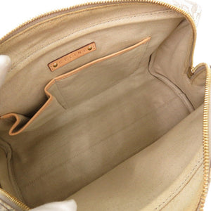 セリーヌ サルキー 馬車柄 PVC レザー グレー ホワイト ハンドバッグ ボストンバッグ 1198【中古】CELINE