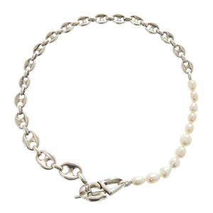 美品 クリスチャンディオール CD30 真鍮 淡水パール シルバー ホワイト ネックレス 1203【中古】Christian Dior