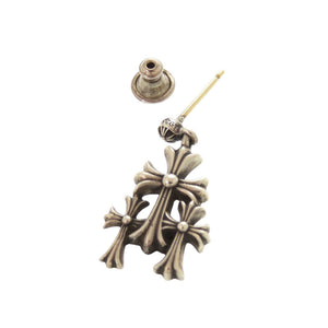 美品 クロムハーツ 3CH CROSS DROP トリプルクロス シルバー925 ピアス 1205【中古】CHROME HEARTS メンズ