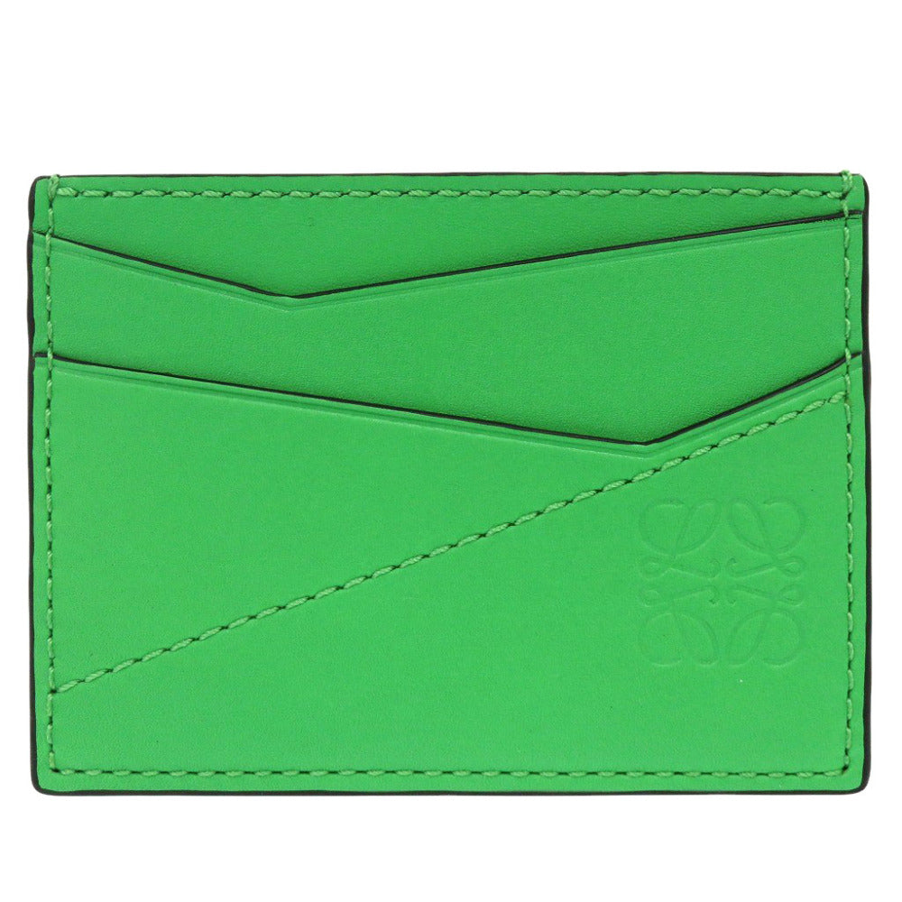 新品同様 ロエベ パズル プレーン レザー トロピカルグリーン カードケース 緑 1216【中古】LOEWE