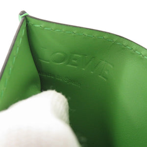新品同様 ロエベ パズル プレーン レザー トロピカルグリーン カードケース 緑 1216【中古】LOEWE
