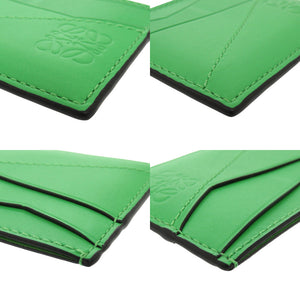 新品同様 ロエベ パズル プレーン レザー トロピカルグリーン カードケース 緑 1216【中古】LOEWE